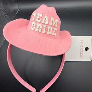 I Do Crew Pink Team Bride Cowboy Hat Headband Bachelorette Party Accessory‎ NEW